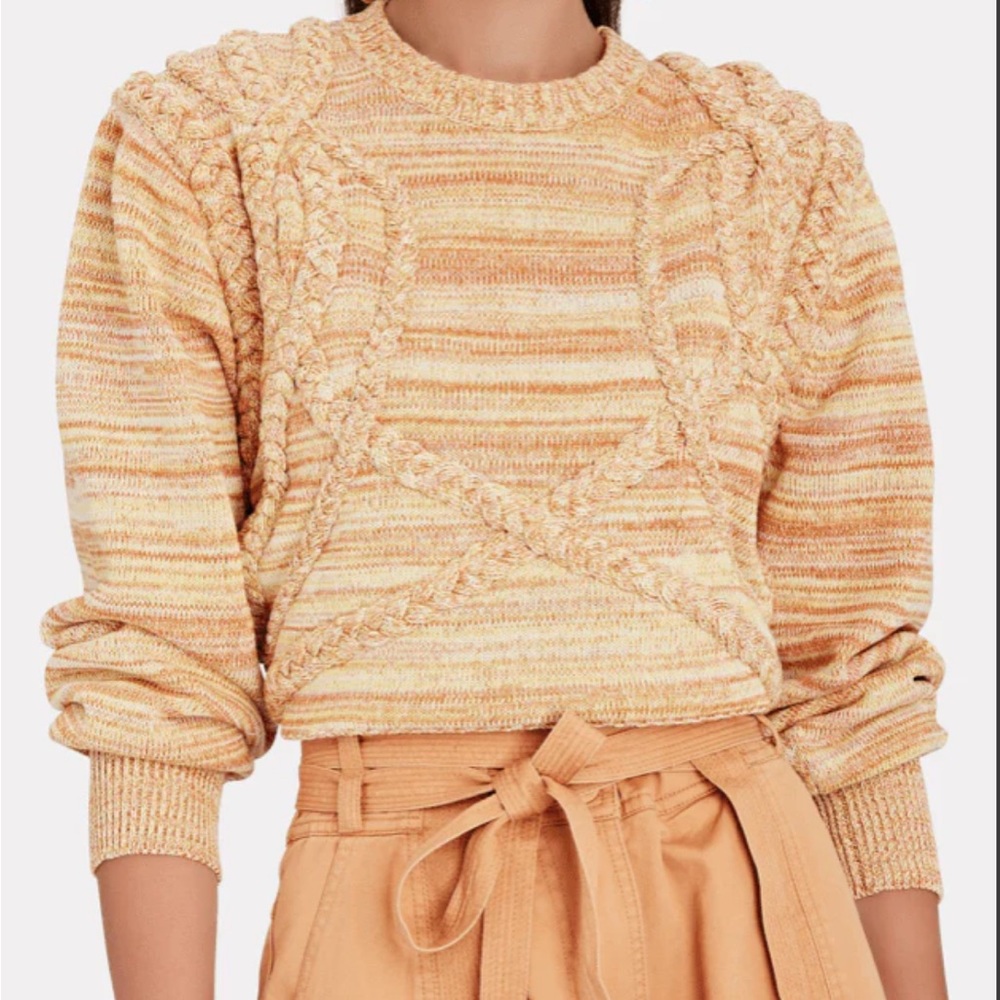Ronny Kobo Yeva Marled Cable Sweater